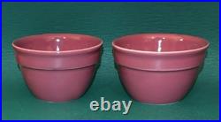 Vtg Hall Pottery Large Mixing Bowl 1097 w Matching Small Bowls 1091 (8), Maroon