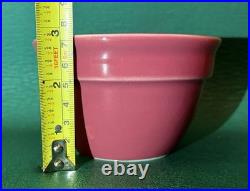 Vtg Hall Pottery Large Mixing Bowl 1097 w Matching Small Bowls 1091 (8), Maroon