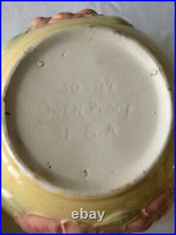 Vtg Hull Sunglow Pottery USA 1950s 3 Mixing Bowls Grease Jar Salt & Pepper Vase