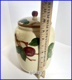 Vtg LARGE FRANCISCAN APPLE PATTERN COOKIE JAR CALIFORNIA POTTERY Displayed Only