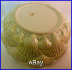 Vtg LARGE Italian Ceramic SHELL Centerpiece Planter Bowl Vase Palm Beach GLAM