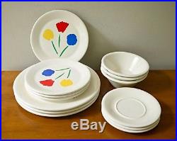 Vtg MARIMEKKO Pfaltzgraff Dinner & Lunch Plates Bowls Saucers 13 Pcs. Tuplip