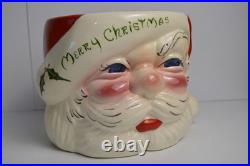 Vtg MCM DeForest of California Punch/Eggnog Bowl & Mugs Merry Christmas Pottery