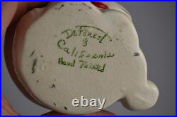 Vtg MCM DeForest of California Punch/Eggnog Bowl & Mugs Merry Christmas Pottery
