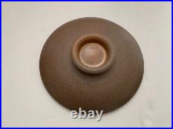 Vtg MCM Edith Heath Ceramic Pottery Casserole Bowl withLid Pumpkin Brown