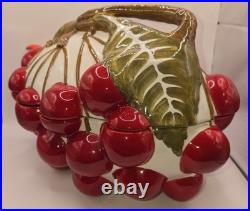 Vtg MCM ITALY MANCIOLI CHERRY Soup Tureen Candy Dish & Salt & Pepper