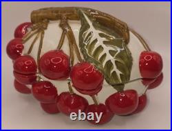 Vtg MCM ITALY MANCIOLI CHERRY Soup Tureen Candy Dish & Salt & Pepper