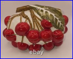 Vtg MCM ITALY MANCIOLI CHERRY Soup Tureen Candy Dish & Salt & Pepper