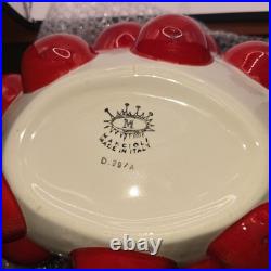 Vtg MCM ITALY MANCIOLI CHERRY Soup Tureen Candy Dish & Salt & Pepper