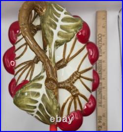 Vtg MCM ITALY MANCIOLI CHERRY Soup Tureen Candy Dish & Salt & Pepper