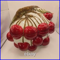 Vtg MCM ITALY MANCIOLI CHERRY Soup Tureen Candy Dish & Salt & Pepper