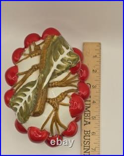 Vtg MCM ITALY MANCIOLI CHERRY Soup Tureen Candy Dish & Salt & Pepper