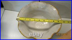 Vtg Majolica Pottery Italian Fruit Bowl Pedestal Dual Handles Hand Painted 9.5