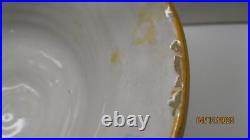 Vtg Majolica Pottery Italian Fruit Bowl Pedestal Dual Handles Hand Painted 9.5