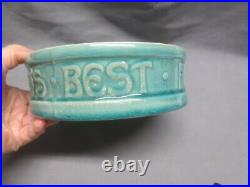 Vtg McCoy Pottery Green Dog Bowl Dish To Man's Best Friend His Dog