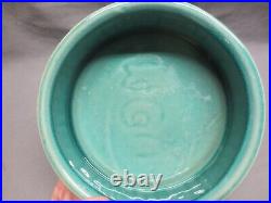 Vtg McCoy Pottery Green Dog Bowl Dish To Man's Best Friend His Dog