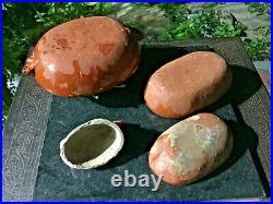 Vtg Mexican Clay Redware Tlaquepaque (3) Nesting Baking (3) Nesting Bowls Plus