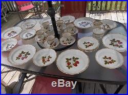 Vtg Mikasa Pottery Strawberry Festival Plates Bowls Salad Cream Sugar Setting 6