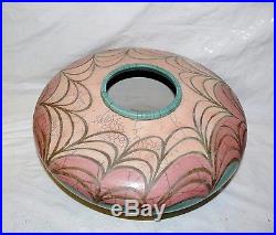 Vtg Mindy Brunn Raku Studio Southwestern Turquoise Pottery Bowl Vase Spider Web
