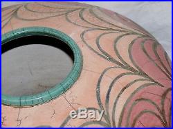 Vtg Mindy Brunn Raku Studio Southwestern Turquoise Pottery Bowl Vase Spider Web
