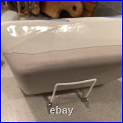 Vtg Miranda Thomas for Simon Pearce Blue Koi Fish 10 Square Art Pottery Bowl