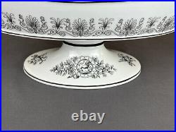 Vtg Mottahedeh Italy Black & White French Toile Criel 14 ½ Centerpiece Bowl