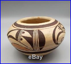 Vtg Nellie Nampeyo Hopi Polychromatic Pottery Clay Bowl Pot Sw Bird Signed