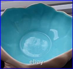 Vtg Rare Catalina Pottery Fruit Bowl Franciscan & Turquoise Made In USA 7.5 W