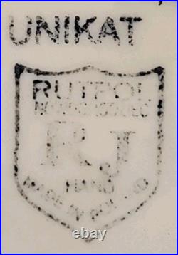 Vtg Rare Polish Pottery Unikat Pedestal Bowl Blue Heaven Floral Fluted Rim 7.5T