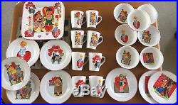 Vtg Rosanna Studio Retro Valentine's Day Card Plates Mugs Bowls Platter 24 Pc