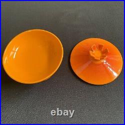 Vtg Royal Haeger 707-S Covered Candy Dish Mandarin Orange Mid Century Modern 60s