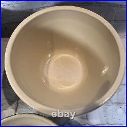 Vtg Set of 5 Roseville Robinson Ransbottom Pottery Green Spongeware Mixing Bowls