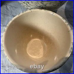 Vtg Set of 5 Roseville Robinson Ransbottom Pottery Green Spongeware Mixing Bowls