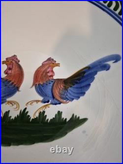Vtg Skyros Greece Pottery Stunning Double Roosters 16 Hand Painted Cottage Farm Vtg Skyros Greece Pottery Stunning Double Roosters 16 Hand Painted Cottage Farm