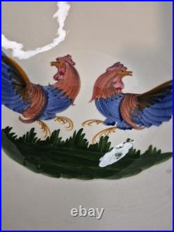 Vtg Skyros Greece Pottery Stunning Double Roosters 16 Hand Painted Cottage Farm Vtg Skyros Greece Pottery Stunning Double Roosters 16 Hand Painted Cottage Farm