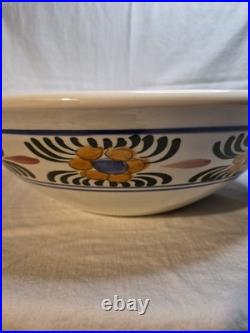 Vtg Skyros Greece Pottery Stunning Double Roosters 16 Hand Painted Cottage Farm