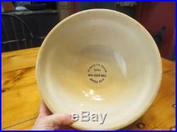 Vtg Spongeware Red Wing Pottery Mixing Bowl S Dak Wheat Growers Ass'n Stoneware