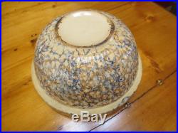 Vtg Spongeware Red Wing Pottery Mixing Bowl S Dak Wheat Growers Ass'n Stoneware
