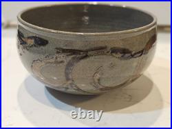 Vtg Studio Art Pottery Matcha Chawan Bowl Signed Artist Lava Drip Glaze 7.5x4.5