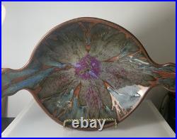 Vtg. Studio Earthenware Signed Potters Brown Candy Wrap Pottery Sculptural Piece