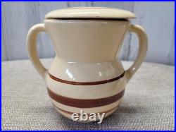 Vtg Watt Pottery Lot Teapot, Sugar Bowl with Lid & Creamer Striped RARE Set #112