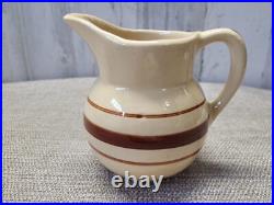 Vtg Watt Pottery Lot Teapot, Sugar Bowl with Lid & Creamer Striped RARE Set #112