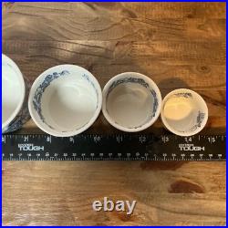 Vtg Wedgwood Windermere Graduated Nesting Bowls Set 5 Blue White Floral Ironston