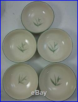 WINFIELD VINTAGE DINNER WARE Hand Crafted Bamboo Round Salad Plates Bowls Dishes