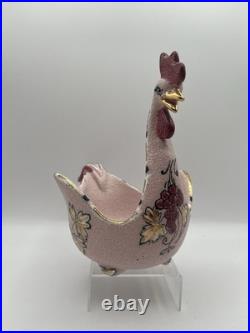 WONDERFUL Vtg bitossi pottery rooster bowl italy MCM candy dish Raymond Chicken
