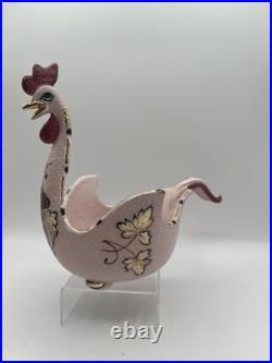 WONDERFUL Vtg bitossi pottery rooster bowl italy MCM candy dish Raymond Chicken