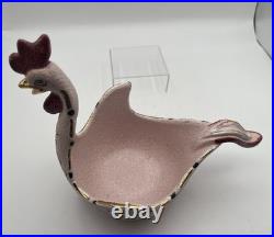 WONDERFUL Vtg bitossi pottery rooster bowl italy MCM candy dish Raymond Chicken