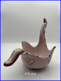 WONDERFUL Vtg bitossi pottery rooster bowl italy MCM candy dish Raymond Chicken