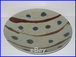 Warren Mackenzie Large Vintage Decorated Pottery Platter With Stamp Mark