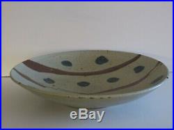 Warren Mackenzie Large Vintage Decorated Pottery Platter With Stamp Mark